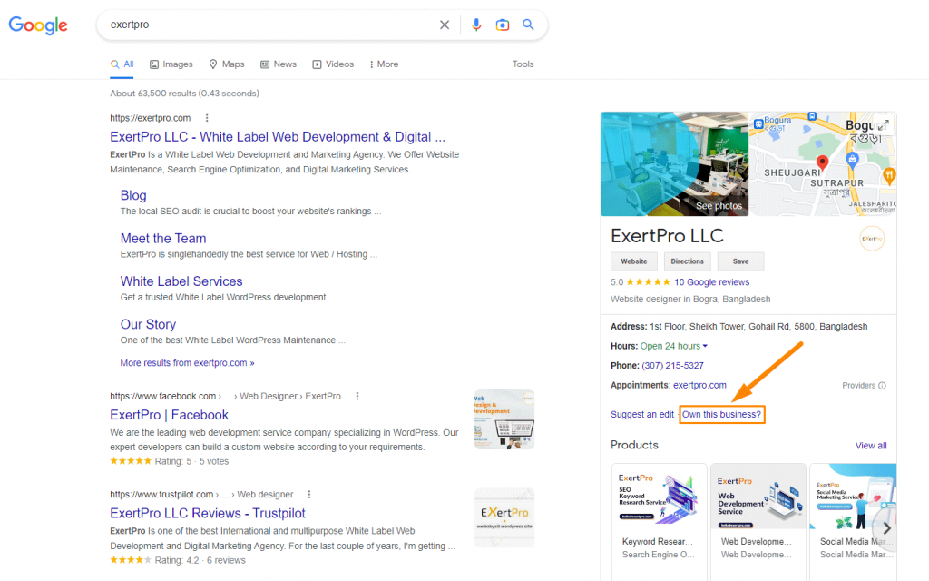 Claiming Google my business Method 2