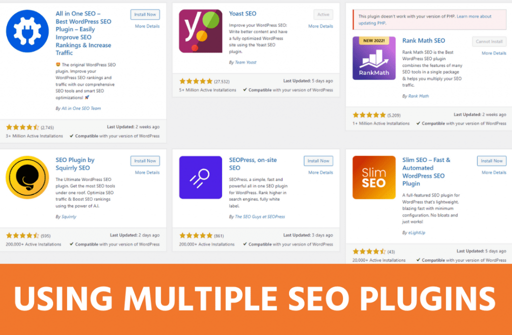 using multiple seo plugins