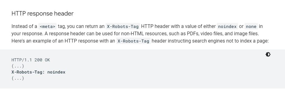 HTTP response header