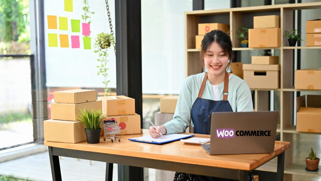 A young women listing her products on woocommerce - Can WooCommerce Handle 50000 Products